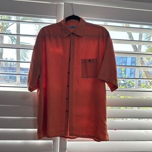 Orange Casual Button Down Shirt